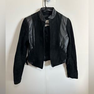 Black leather suede jacket